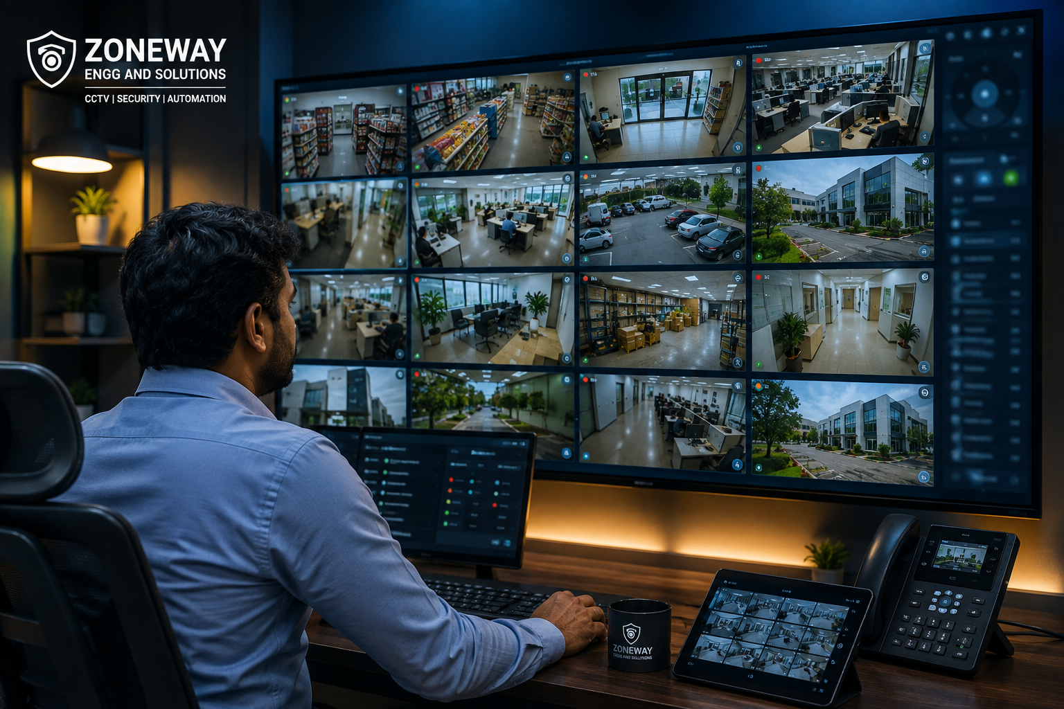 CCTV monitoring control room